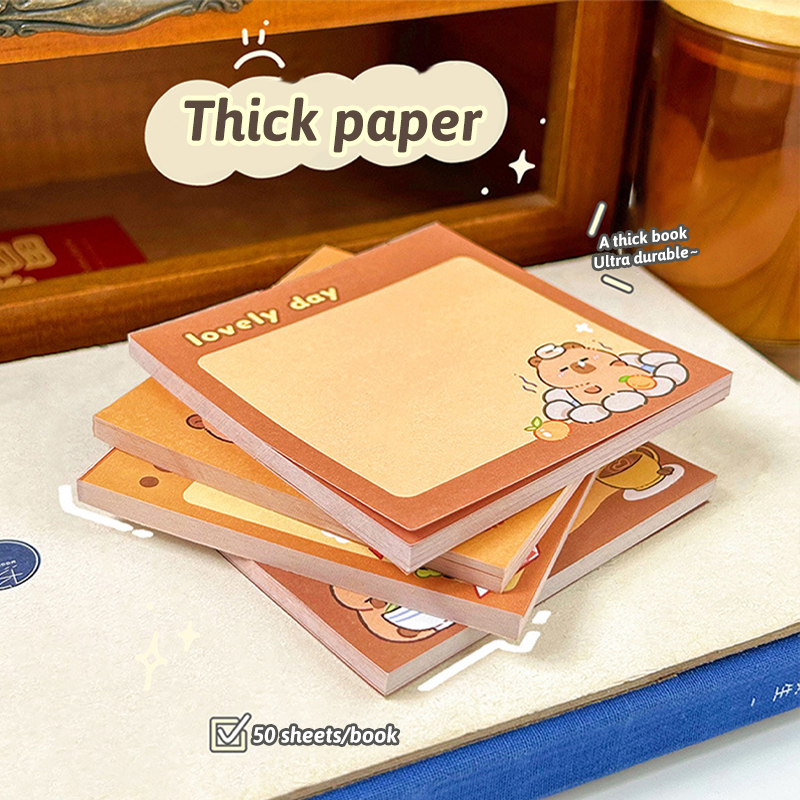 School Supplies Pad Stickers, Cute Cartoon Capybara Memo, Office Non Sticky Message Paper, Creative Hand Account Toy