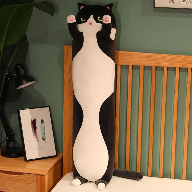 Long Cat Plush Pillow Soft Sleeping Plushie Doll