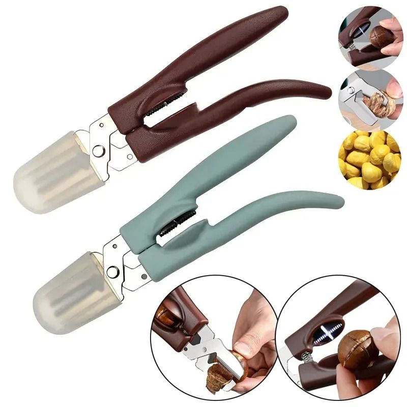 2-in-1 Portable Stainless Steel Chestnut Shell Opener and Cross Peeler