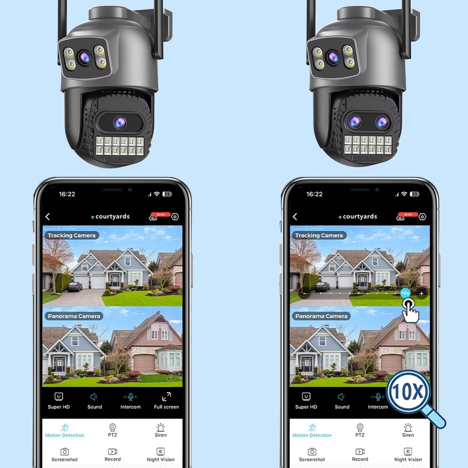 BESDER 15MP WiFi PTZ Outdoor Security Camera with Dual Lens & Human Detection