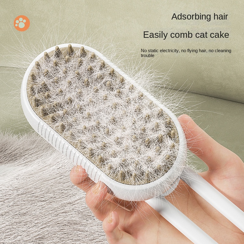 Steamy Pet Grooming Brush, Electric Cat & Dog Brush with Spray Function for Shedding Control, Massage & Shiny Coat
