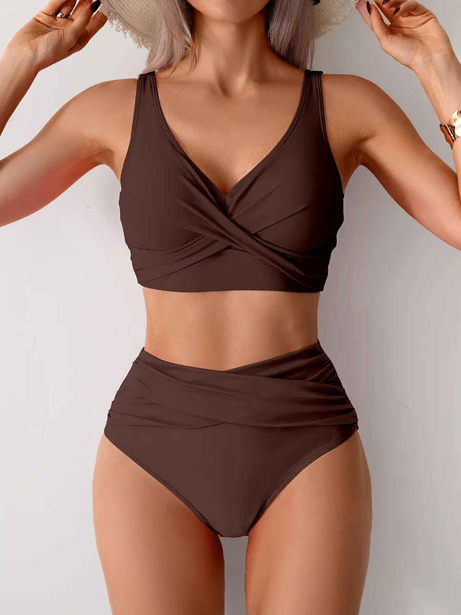 VigoBreviya Strapped High Waist Push Up Bikini Set
