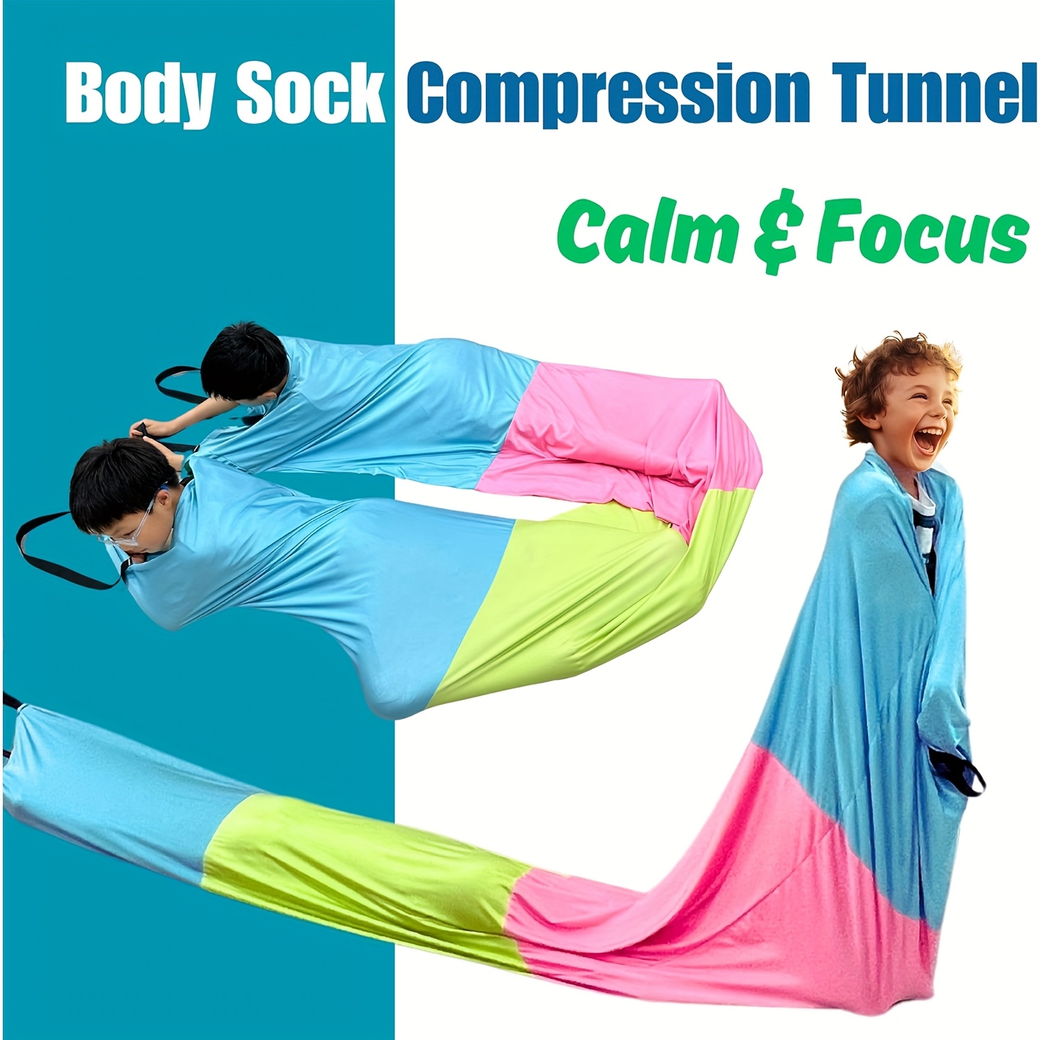 Sensory Tunnel for Kids Play with Autism, ADHD, SPD, Calming Tunnel for Toddlers, Relaxation & School Aid