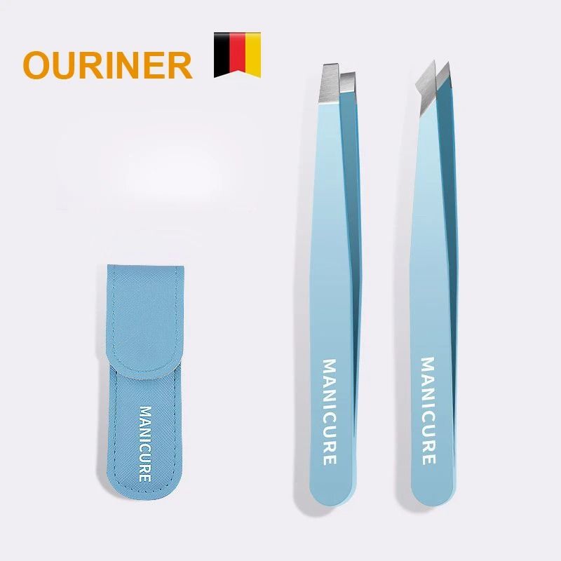 Stainless Steel Slanted Eyebrow Tweezers