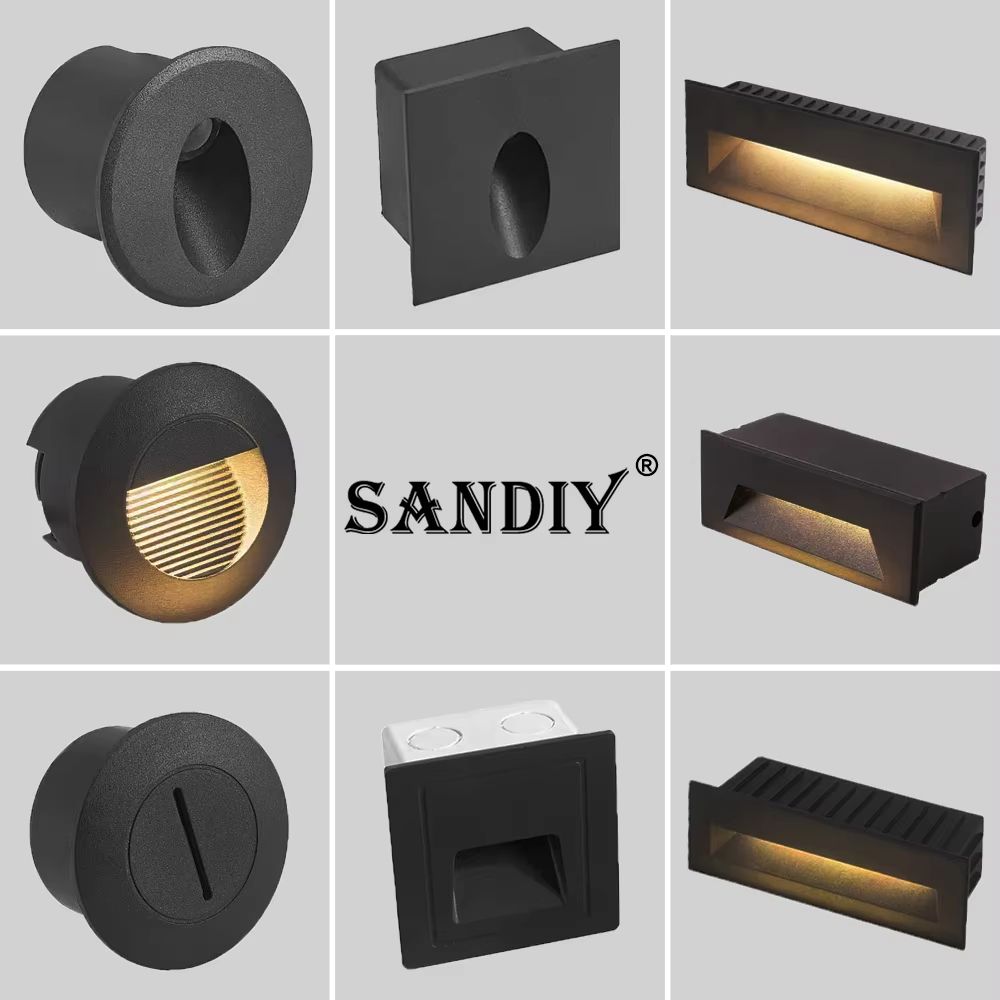 Outdoor Waterproof Recessed LED Stair & Wall Light 12V/110V/220V Round Exterior Nightlight