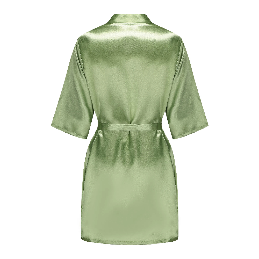 Silk Satin Wedding Bride Robe, Bridesmaid Floral Bathrobe, Short Kimono Night Robe, Fashion Dressing Gown for Women