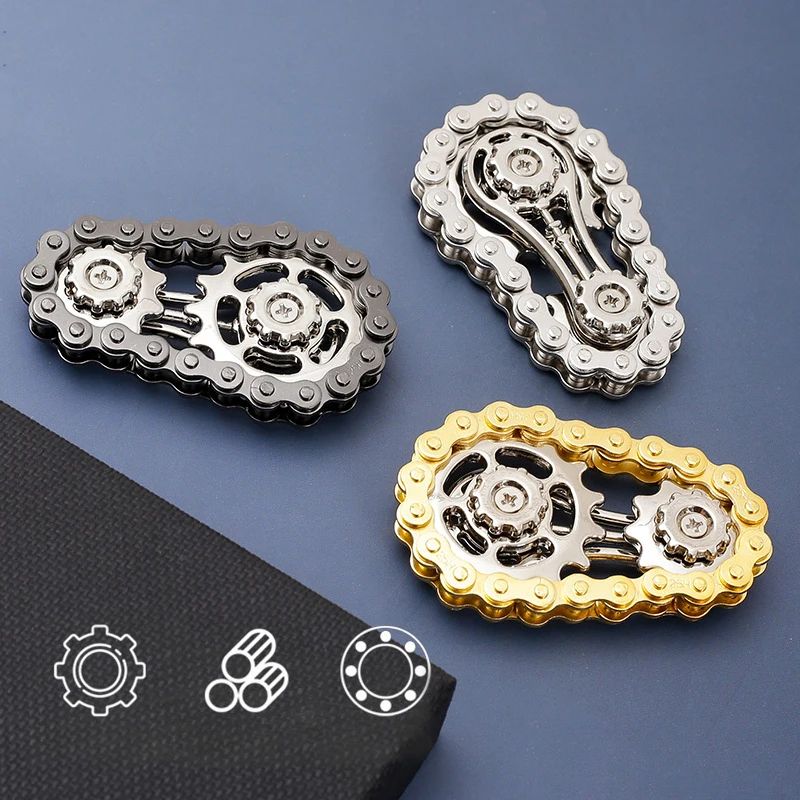 Metal Bike Chain Fidget Spinner Stress Relief Toy