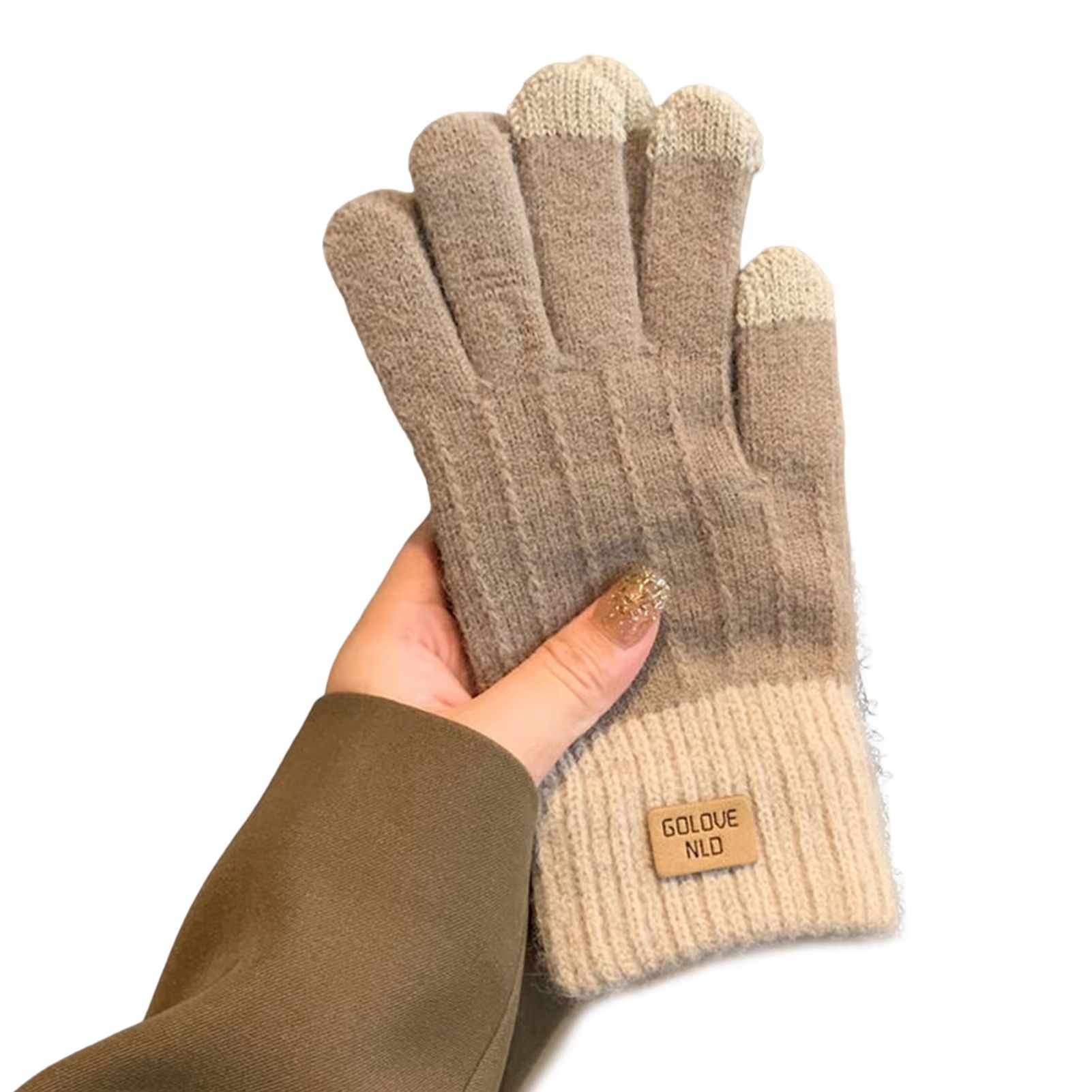 Women's Cable Knit Fleece-Lined Touch-Screen Winter Gloves
