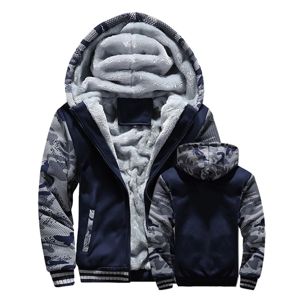 Mens Fleece Lined Hooded Winter Jacket
