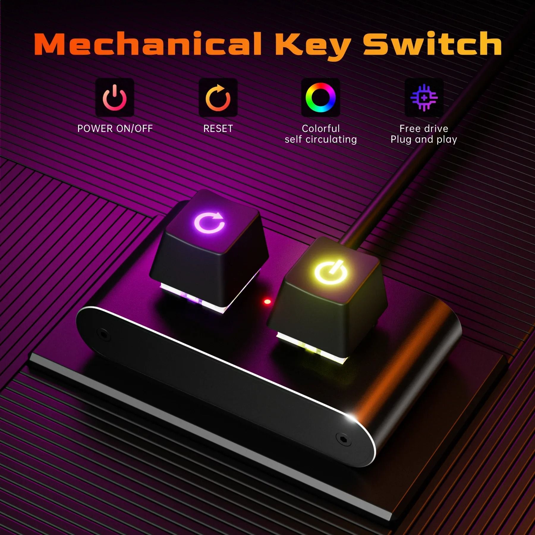 Mechanical Desktop Power Switch with LED Light