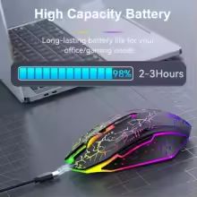 Bluetooth 5.2 Dual Mode RGB Wireless Gaming Mouse with Silent Click and Rechargeable Battery