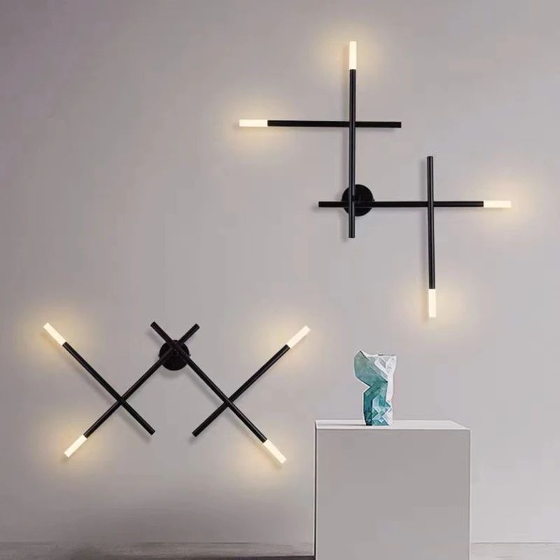 Nordic Minimalist LED Wall Lamp Cross Design Modern Sconce Light