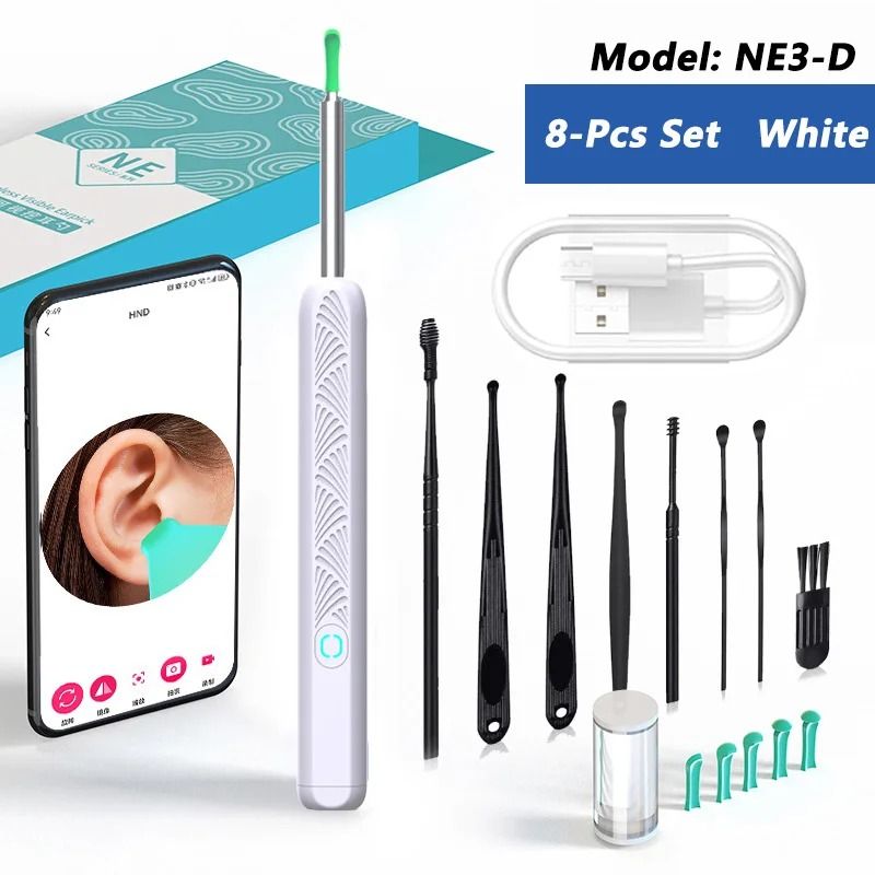 Visual Ear Wax Cleaner with HD Camera Safe Ear Cleaning Endoscope Tool with LED Light