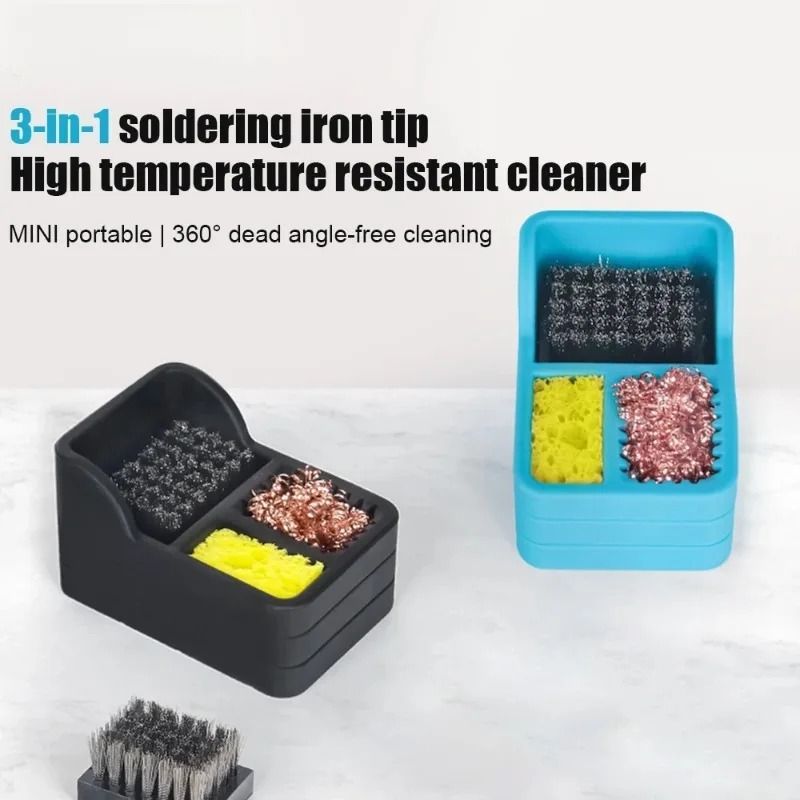 3-in-1 Soldering Iron Tip Cleaning Box – Professional Welding Maintenance Tool