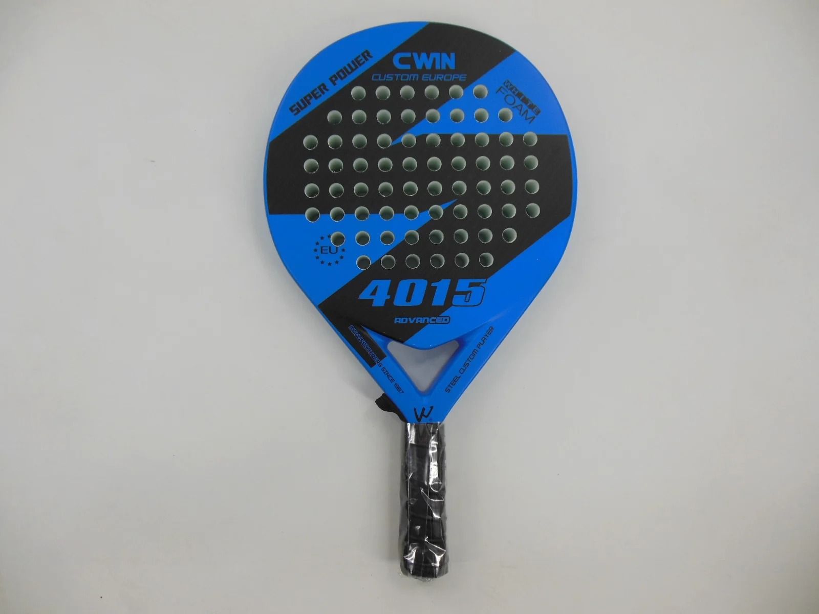 Blue and White Beach Style Carbon Padel Racket