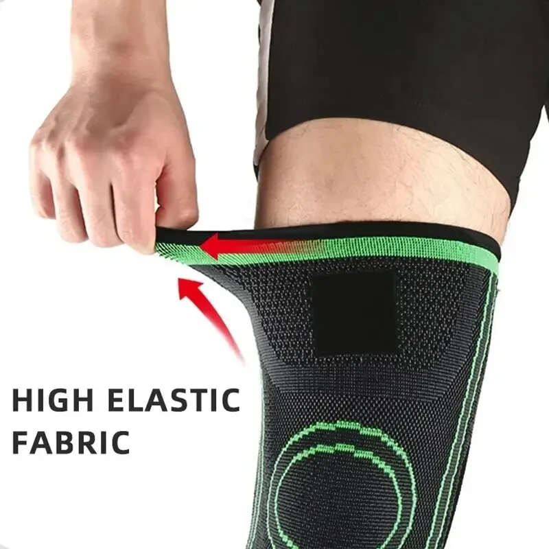 Knee Compression Sleeve with Adjustable Straps for Sports Running and Working Out