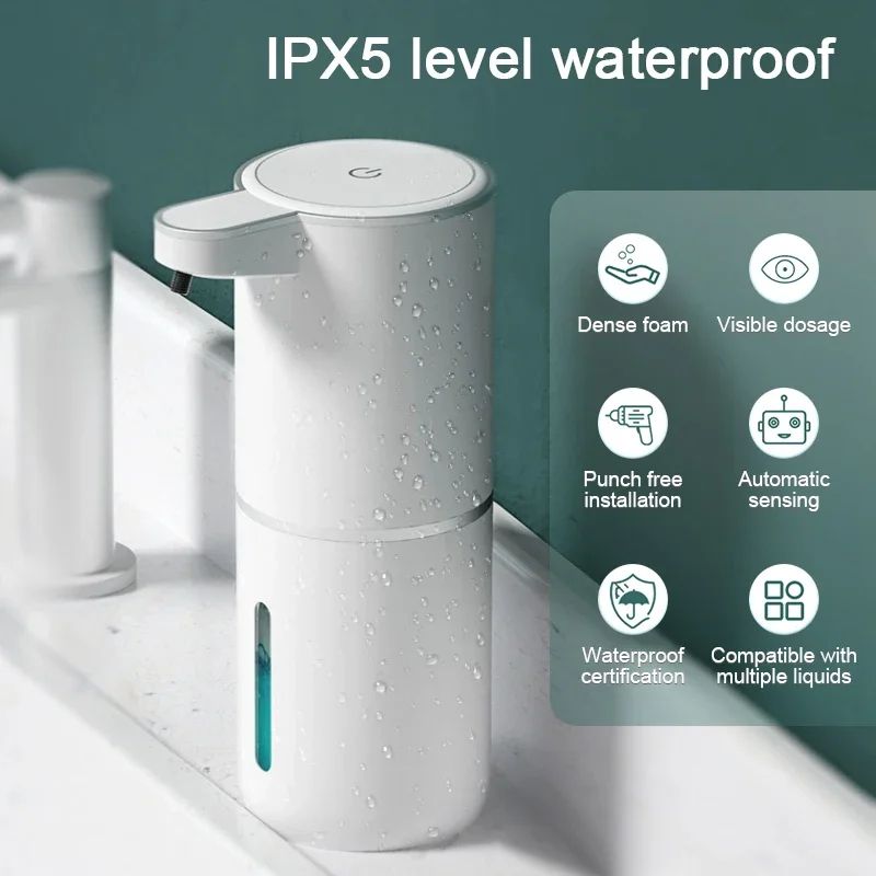 Touchless Automatic Soap Dispenser, USB Charging, Infrared Sensor Foam Soap Dispenser for Kitchen & Bathroom