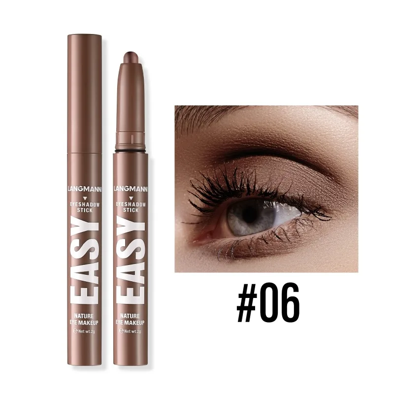 Waterproof Smoky Dark Black Eyeshadow Pencil Stick Matte Metallic Pearlescent Glitter Makeup Tool Highlighter Pen