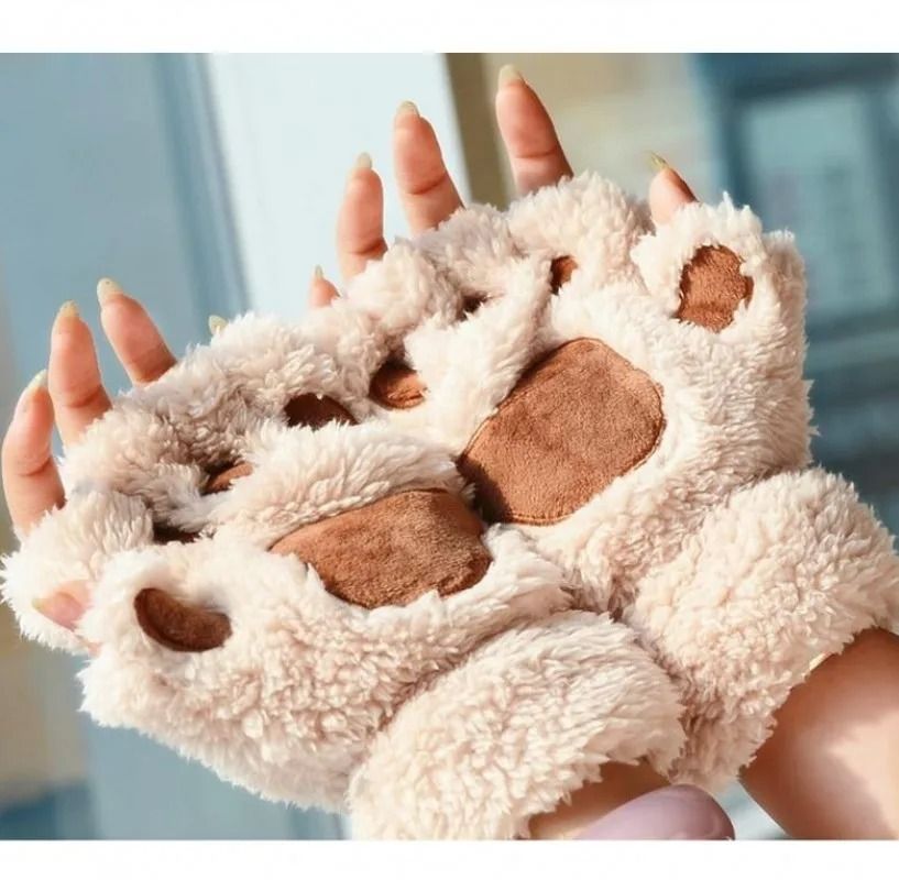 Plush Fingerless Hand Warmers