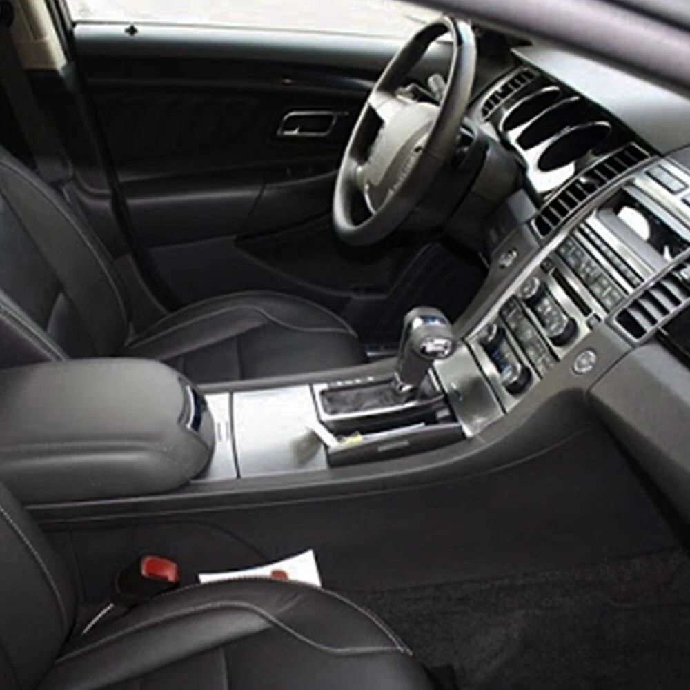 Stone Black Leather Center Console Lid Armrest Cover, Microfiber Leather, Waterproof, Durable