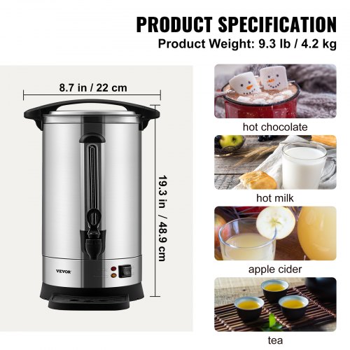 Commercial Coffee Urn Stainless Steel Fast Brewing Coffee Dispenser with Keep Warm
