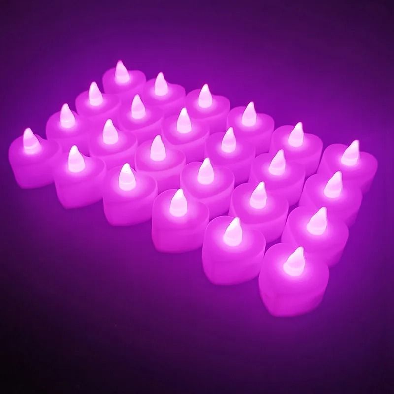 24-Piece Red Shell Flameless LED Tea Lights
