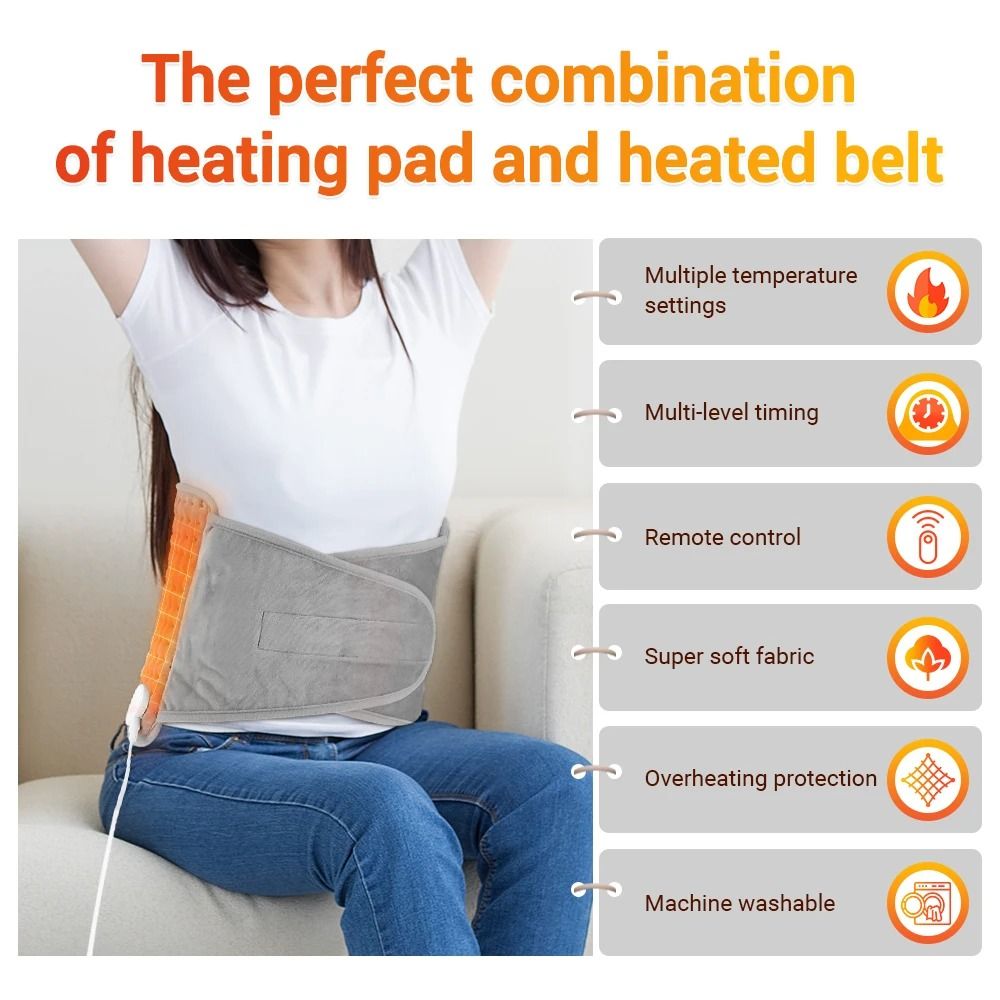 Electric Heating Pad for Back, Abdomen, and Full Body Relief