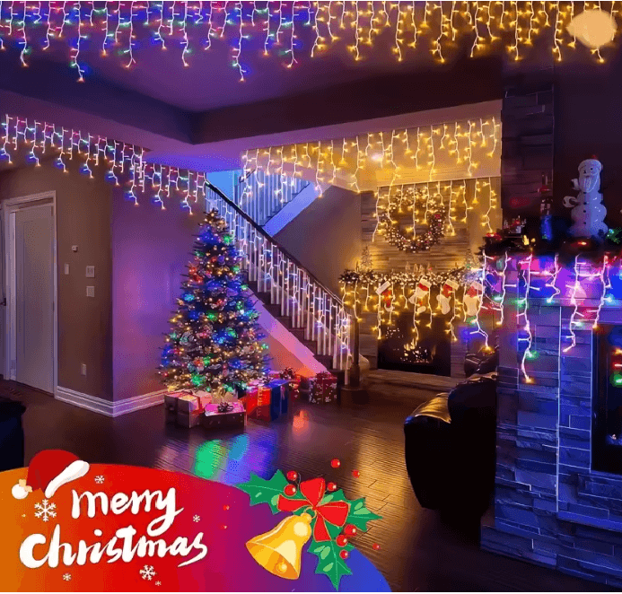 SolarGlow Icicle Holiday Lights