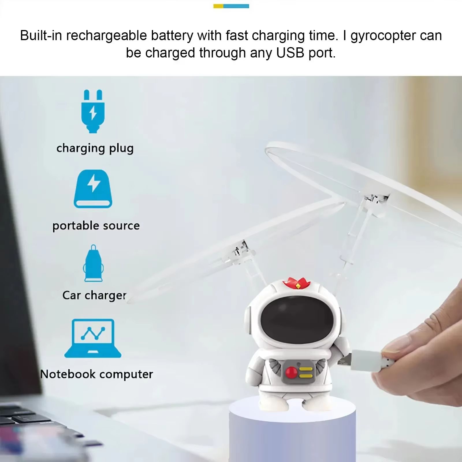 Mini Astronaut Hand-Controlled Drone Toy with USB Charging