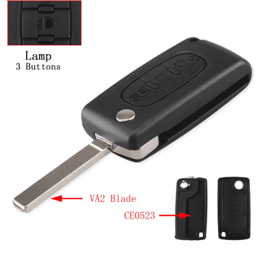 KEYYOU Flip Car Key Shell Case for Peugeot and Citroen Folding Remote Key Cover 2 to 4 Buttons