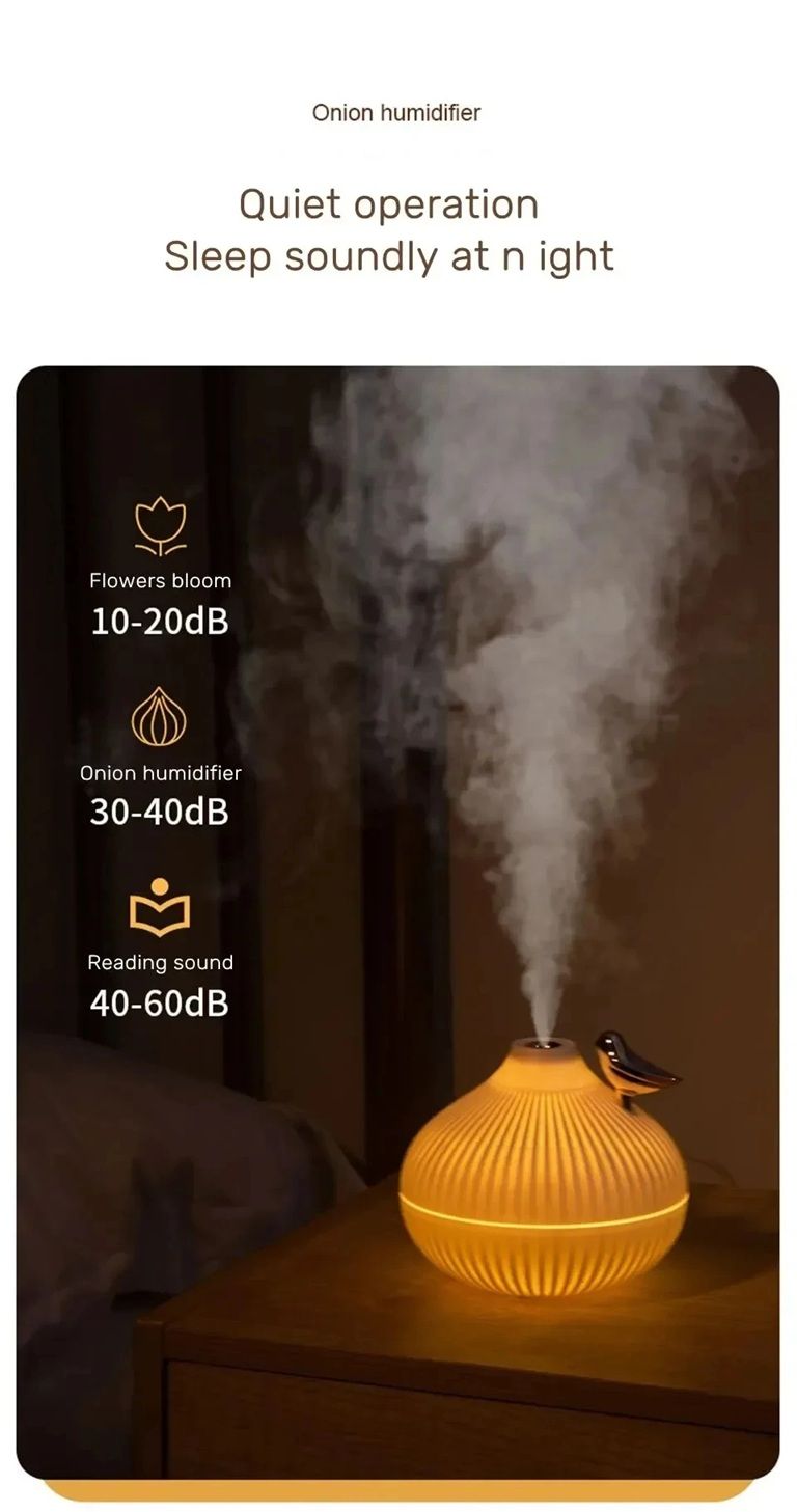 WhisperGlow USB Humidifier – Quiet Aroma Diffuser & Night Light for Bedroom and Office