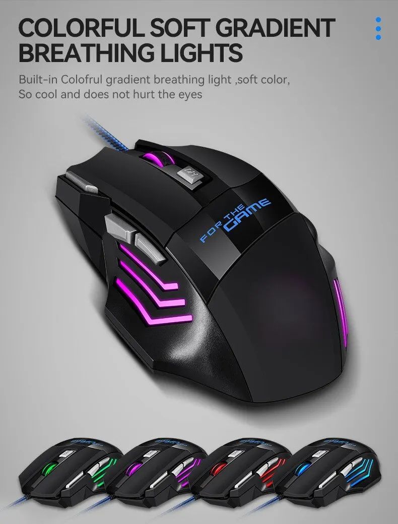 HyperSpeed RGB Ergonomic Wired Gaming Mouse – 7-Button Precision for PC & Laptop Gamers