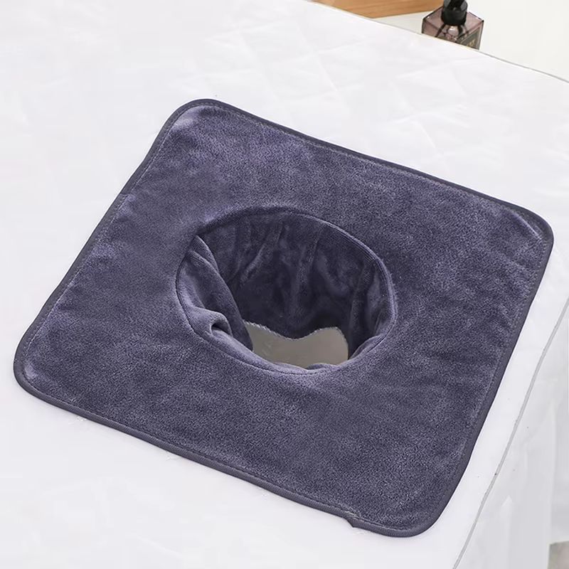 Thickened Beauty SPA Massage Table Face Towel with Hole, 13.8x13.8 in (35x35 cm)
