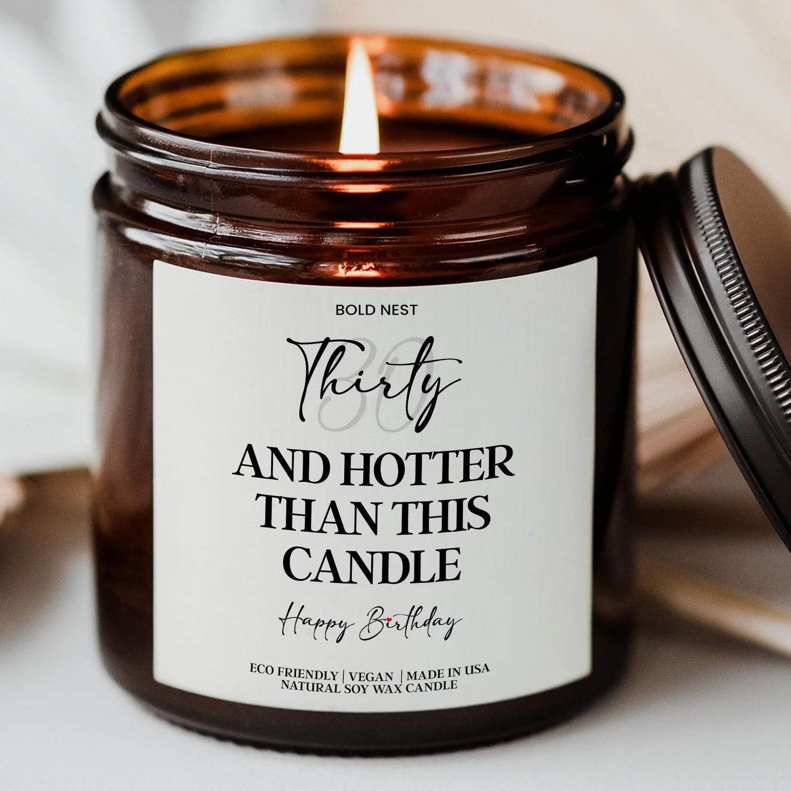 30th Birthday Candle – Age Humor Milestone Gift, Fabulous Thirty Funny Custom Birthday Candle for Her