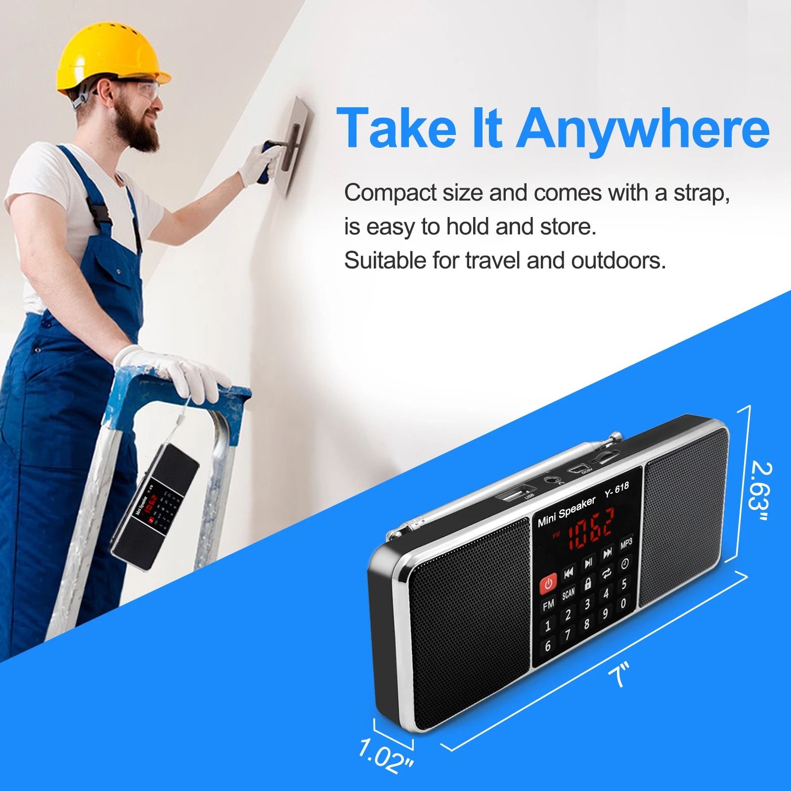 Lefon Digital FM Radio Receiver with MP3 Player and LED Display