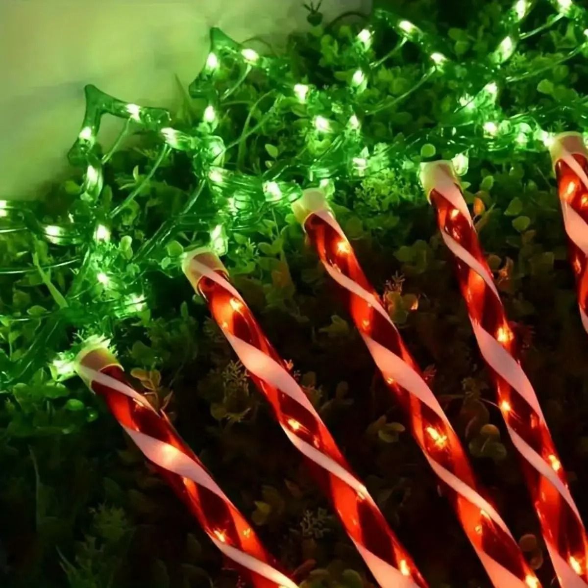 5 Piece Solar Candy Christmas Tree Decorative Lights