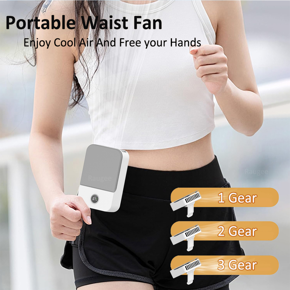 Waist Fan Portable Outdoor Mini Hanging Neck Fan, Gear Strong Wind, Bladeless USB Air Cooler