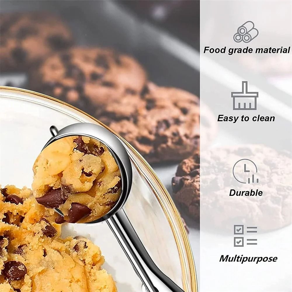 Stainless Steel Ice Cream and Cookie Dough Scoop with Trigger Release Handle