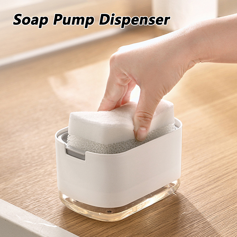 Automatic Soap Dispenser with Foam and Sponge Holder Kitchen & Bathroom Liquid Container