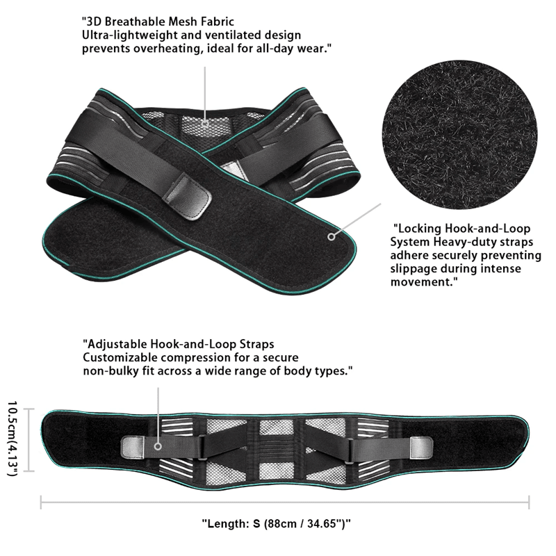 FlexiRelief Adjustable Lumbar Support Belt for Back Pain and Sciatica Relief