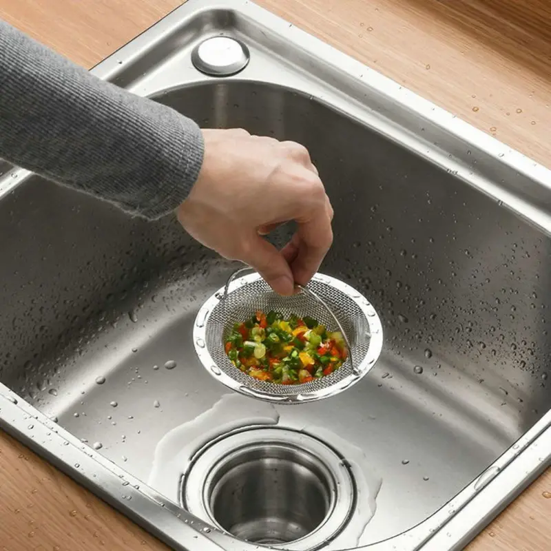 Stainless Steel Kitchen Sink Filter, Garbage Residue Hair Catcher, Bathtub Drain Protector for Food Residue, Hair