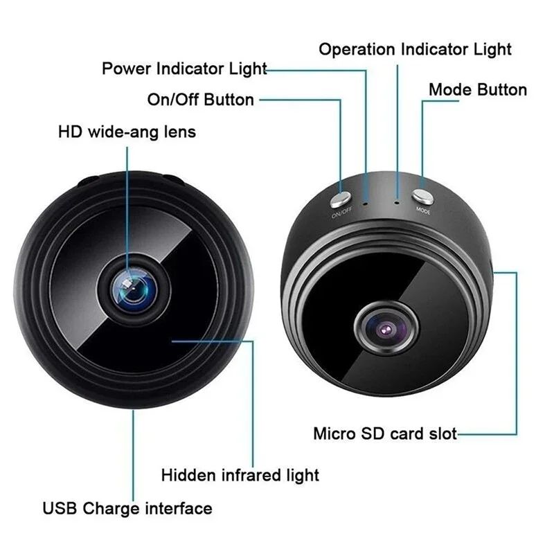 A9 Mini WiFi Security Camera 1080P with Night Vision & Smart App Control