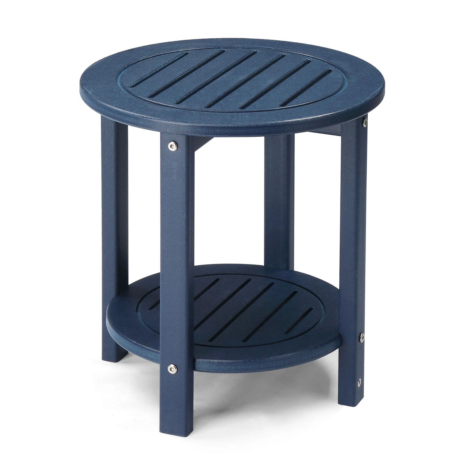 Weather-Resistant Round Outdoor Side Table, Durable End Table