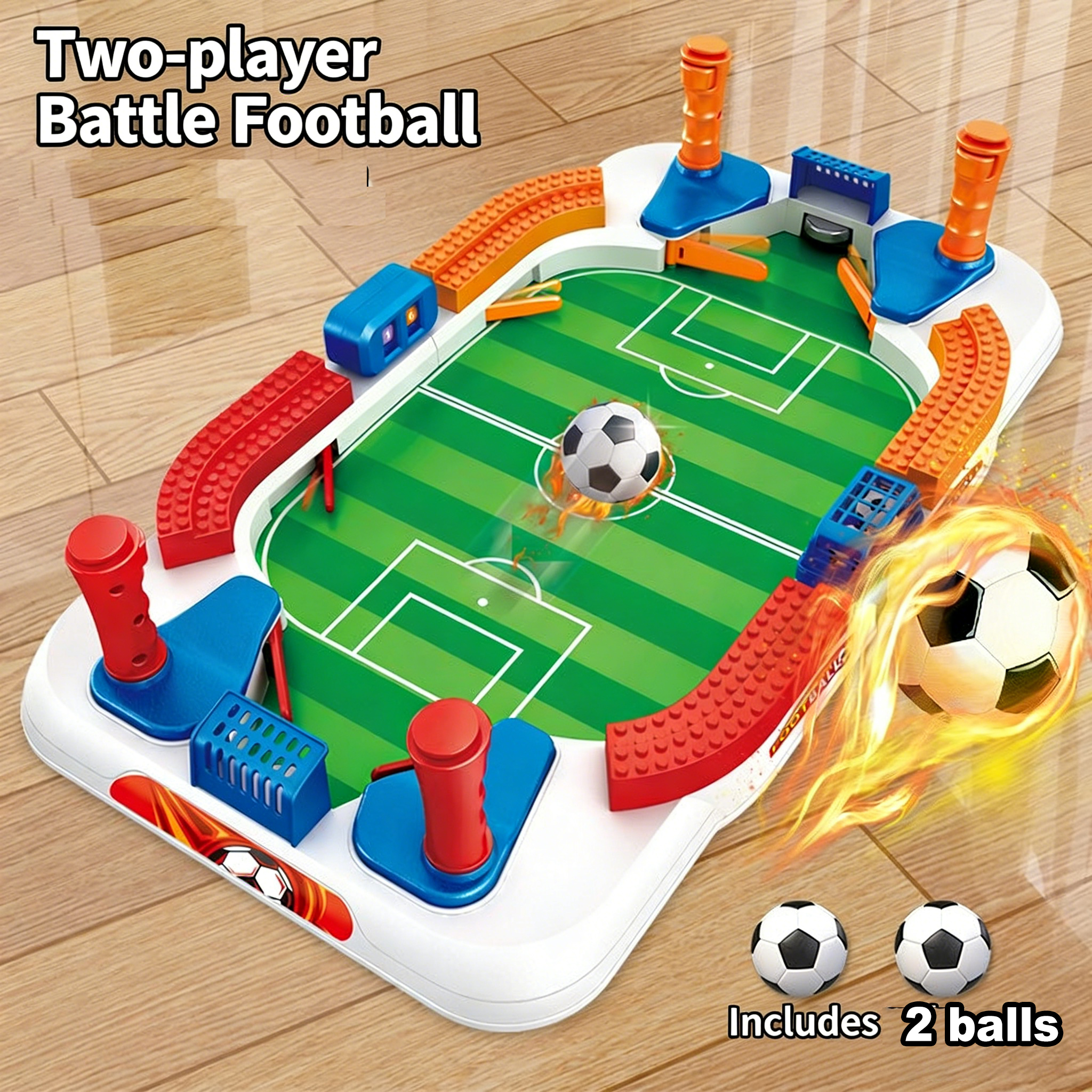 Portable Tabletop Soccer Game Set Mini Football Board Game for Kids and Family Fun