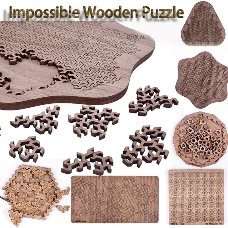 Impossible Wooden Puzzle for Adults 3D Brain Teaser Game
