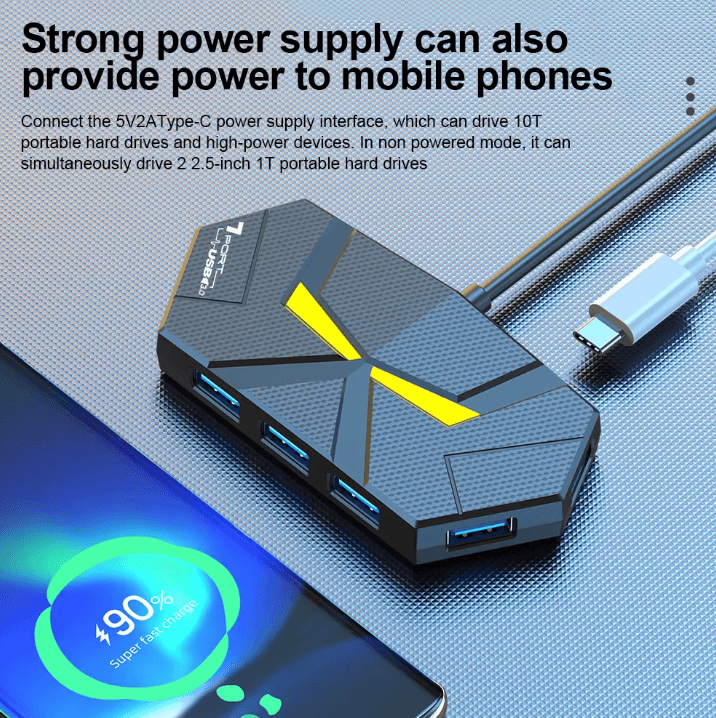 SpeedStation 7-Port USB 3.0 Hub – High-Speed PD Power Supply USB Docking Station Adapter