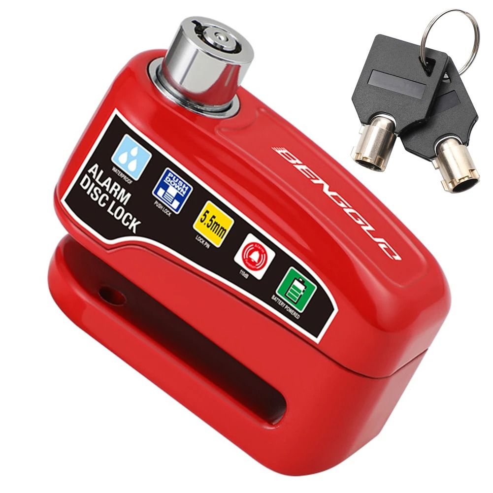 Motorcycle Disc Brake Lock With Alarm Waterproof Anti Theft Safety Lock