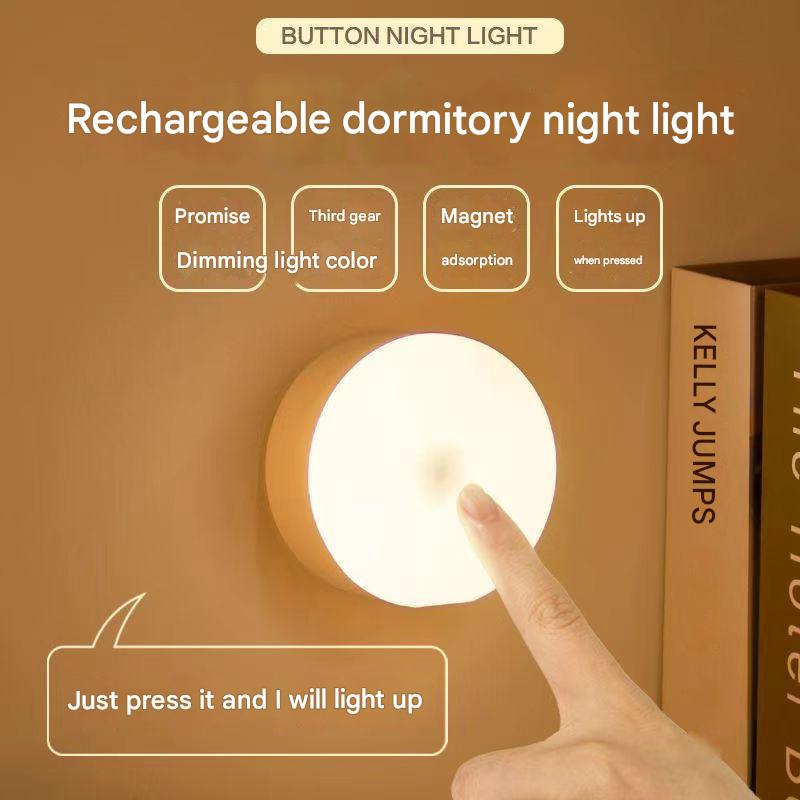 Energy-Saving Button Magnetic Desk Lamp, New Dormitory Night Light, Eye Protection Student Light