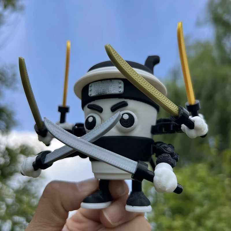 Cappuccino Assassino Coffee Ninja Figurine 3D Printed Desk Toy Italian Brainrot Collectible