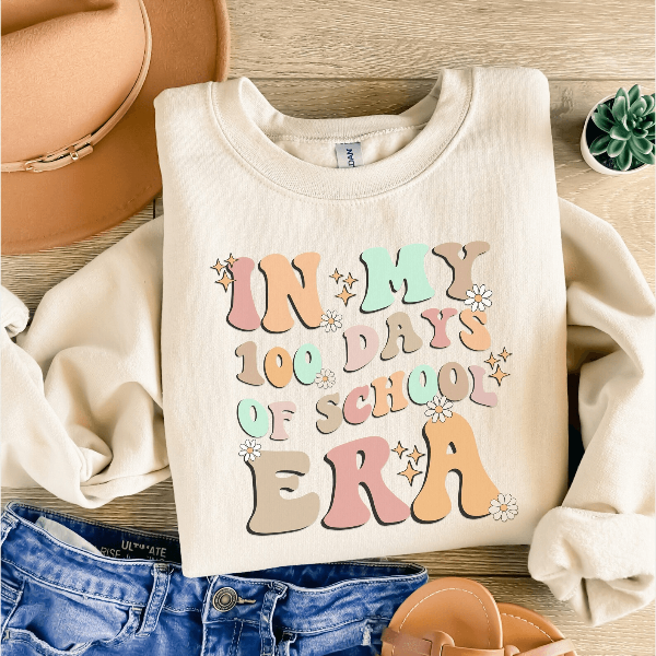 100 Days of School Sweatshirt Retro 100th Day Teacher Shirt Gift Tee